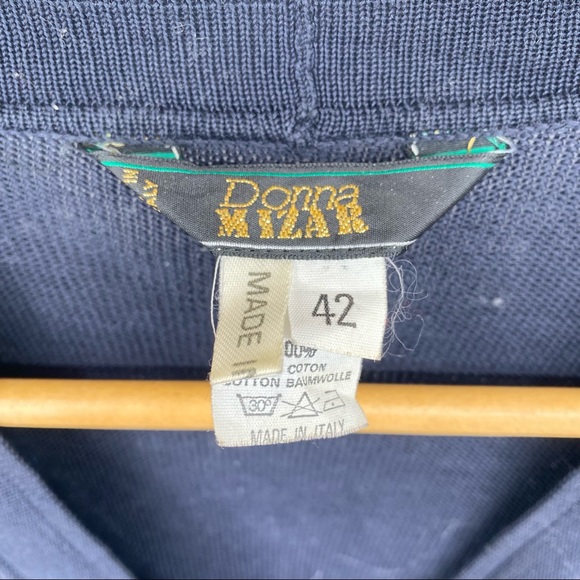 Donna Mizar Navy Blue Perforated Cardigan Sweater - Picture 6 of 8